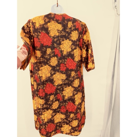 NEW VTG Yellow Autum Women’s‎ Quilted Satin Robe housecoat Size  L dead stock - Picture 3 of 9